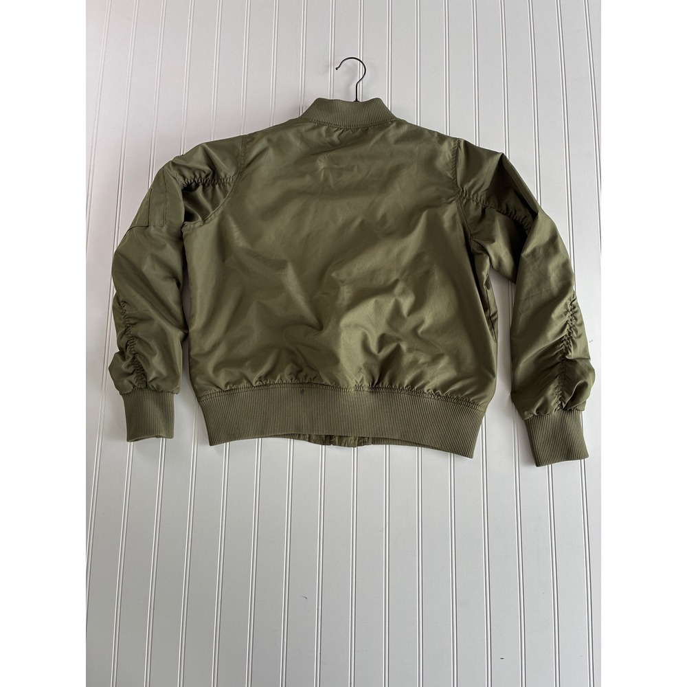 Holloway Womens Olive Green Bomber Jacket Coat Knit Hem Arm Pouch 229732 Small - Picture 3 of 16